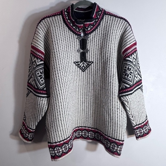 DALE OF NORWAY Sz S Scandinavian Style Wool Sweater Long Sleeve Colourful Cozy - Picture 1 of 8